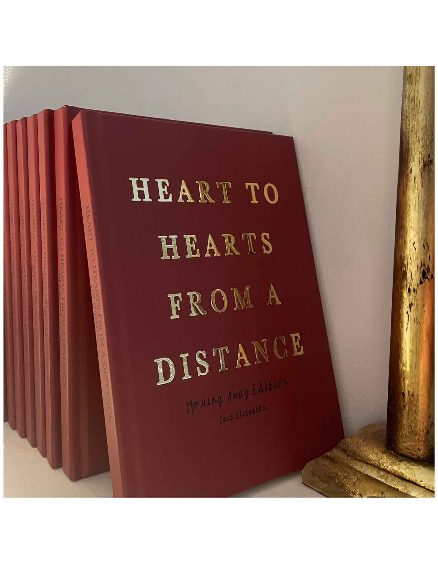 on bookshelf